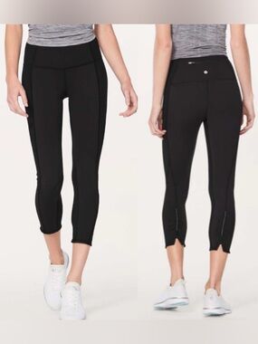 Lululemon On Your Mark Black Cropped 23” Leggings size 4